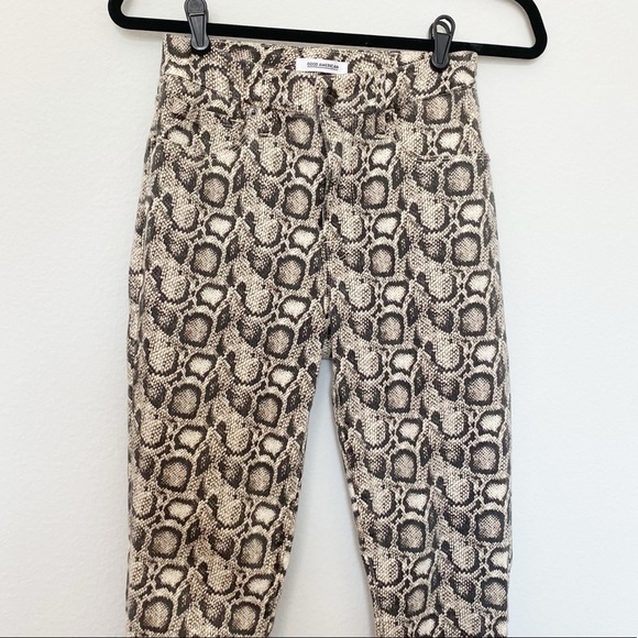 Good American Good Legs Skinny Jeans Snakeskin Print High Waist Stretch Size 4 - Picture 5 of 11